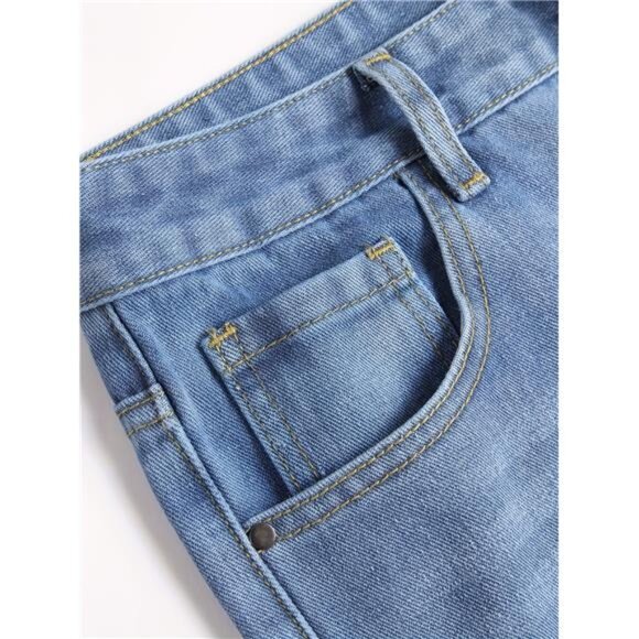 NWT Men's Light Wash Distressed Star Print Jeans - Picture 7 of 9